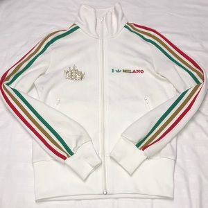 White Milano Adidas Zip Up Jacket
